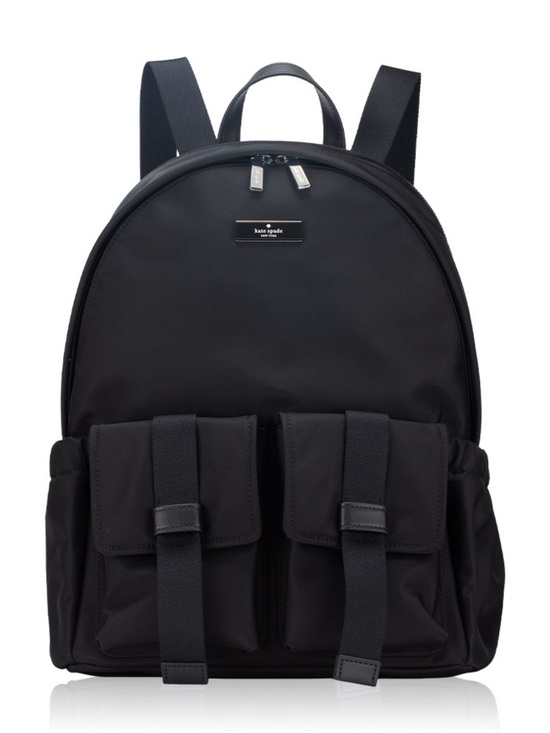 kate spade Black Nylon Backpack with Dual Front Pockets